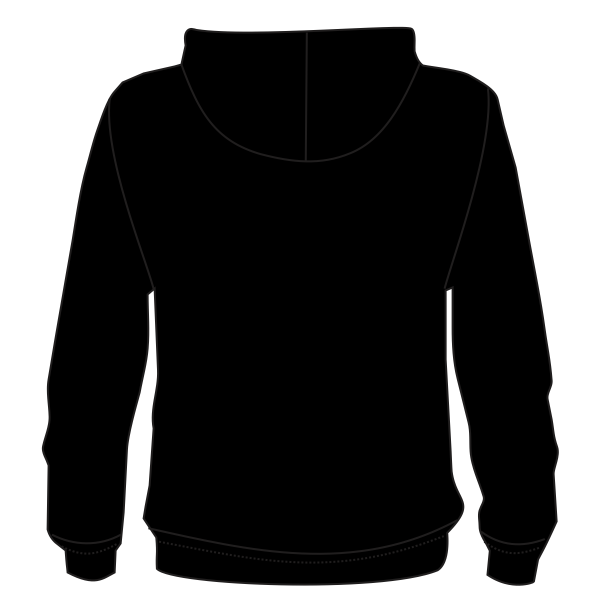 J. America Men's Tailgate Hooded Sweatshirt, Black, Back view