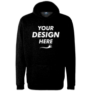 J. America Men's Tailgate Hooded Sweatshirt, Black, Front view, Mockup