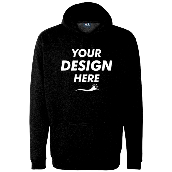 J. America Men's Tailgate Hooded Sweatshirt, Black, Front view, Mockup