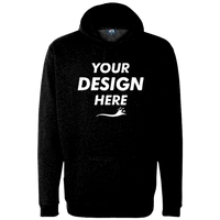 J. America Men's Tailgate Hooded Sweatshirt, Black, Front view, Mockup