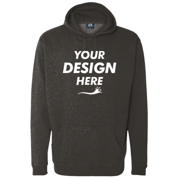 J. America Men's Tailgate Hooded Sweatshirt, Black Stars & Stripes, Front view, Mockup