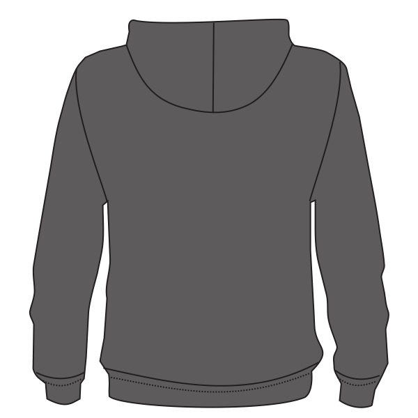 J. America Men's Tailgate Hooded Sweatshirt, Charcoal Heather, Back view