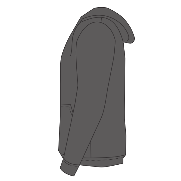 J. America Men's Tailgate Hooded Sweatshirt, Charcoal Heather, Left Sleeve (Long) view