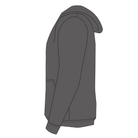 J. America Men's Tailgate Hooded Sweatshirt, Charcoal Heather, Left Sleeve (Long) view