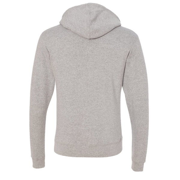 J. America Men's Triblend Fleece Hooded Sweatshirt, Grey Triblend, Back view