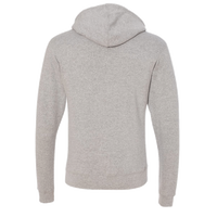 J. America Men's Triblend Fleece Hooded Sweatshirt, Grey Triblend, Back view