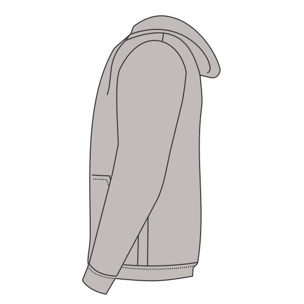 J. America Men's Triblend Fleece Hooded Sweatshirt, Grey Triblend, Left Sleeve view