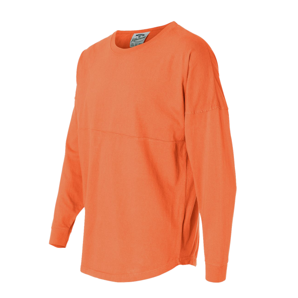 J. America Unisex Game Day Jersey Long Sleeve T-Shirt, Coral / Coral, Left Sleeve view
