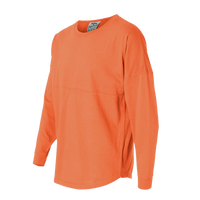 J. America Unisex Game Day Jersey Long Sleeve T-Shirt, Coral / Coral, Left Sleeve view