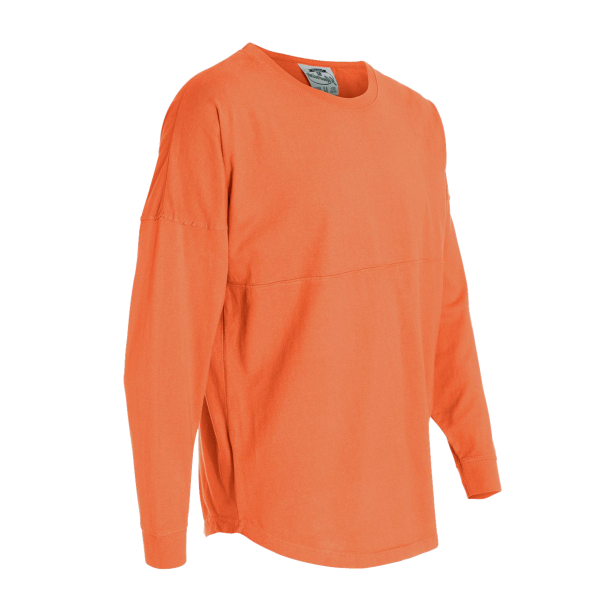 J. America Unisex Game Day Jersey Long Sleeve T-Shirt, Coral / Coral, Right Sleeve view