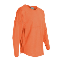 J. America Unisex Game Day Jersey Long Sleeve T-Shirt, Coral / Coral, Right Sleeve view