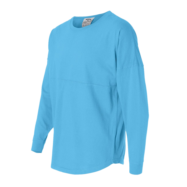 J. America Unisex Game Day Jersey Long Sleeve T-Shirt, Maui Blue / Maui Blue, Left Sleeve view