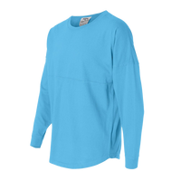 J. America Unisex Game Day Jersey Long Sleeve T-Shirt, Maui Blue / Maui Blue, Left Sleeve view