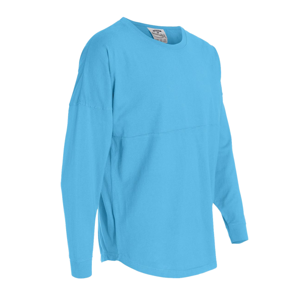 J. America Unisex Game Day Jersey Long Sleeve T-Shirt, Maui Blue / Maui Blue, Right Sleeve view