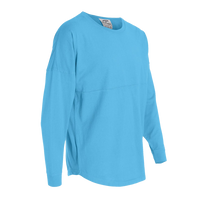 J. America Unisex Game Day Jersey Long Sleeve T-Shirt, Maui Blue / Maui Blue, Right Sleeve view