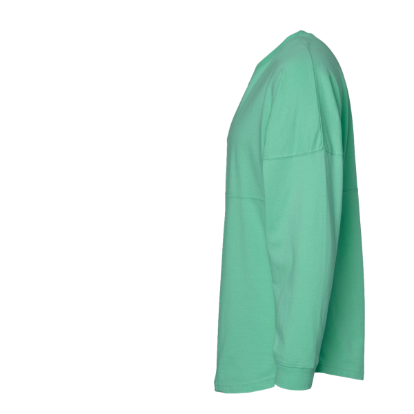 J. America Unisex Game Day Jersey Long Sleeve T-Shirt, Mint / Mint, Left Sleeve view