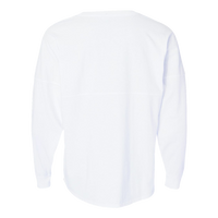 J. America Unisex Game Day Jersey Long Sleeve T-Shirt, White / White, Back view