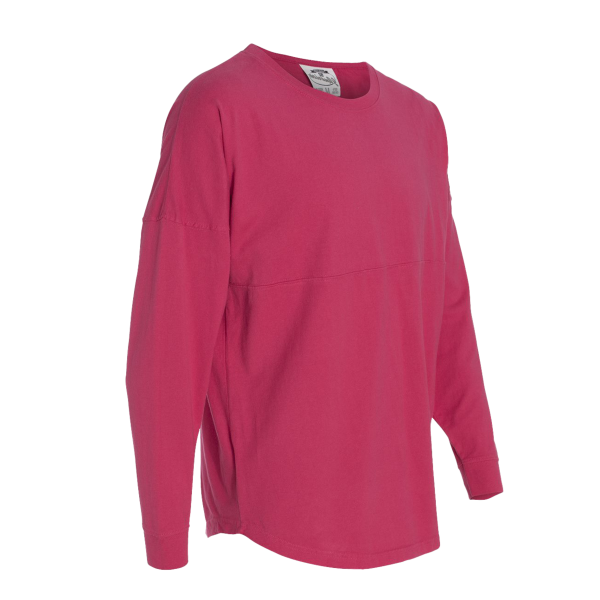 J. America Unisex Game Day Jersey Long Sleeve T-Shirt, Wildberry / Wildberry, Right Sleeve view