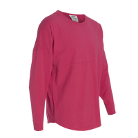 J. America Unisex Game Day Jersey Long Sleeve T-Shirt, Wildberry / Wildberry, Right Sleeve view
