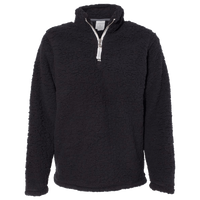 J. America Women’s Epic Sherpa Quarter-Zip Pullover, Black / Black, Front view
