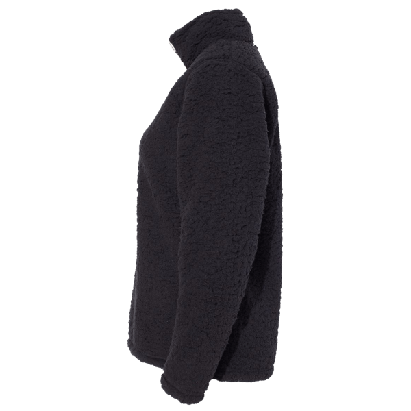 J. America Women’s Epic Sherpa Quarter-Zip Pullover, Black / Black, Left Sleeve view