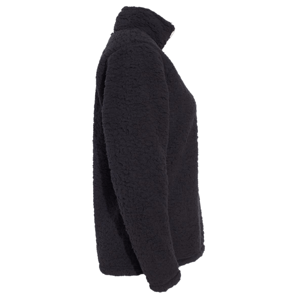J. America Women’s Epic Sherpa Quarter-Zip Pullover, Black / Black, Right Sleeve view