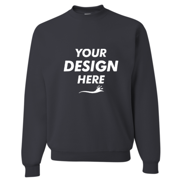 Jerzees NuBlend® Crewneck Sweatshirt, Black Heather, Front view, Mockup