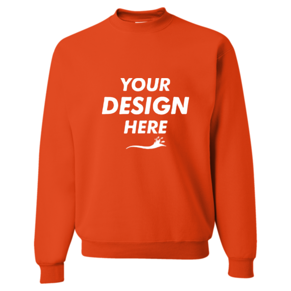 Jerzees NuBlend® Crewneck Sweatshirt, Burnt Orange, Front view, Mockup