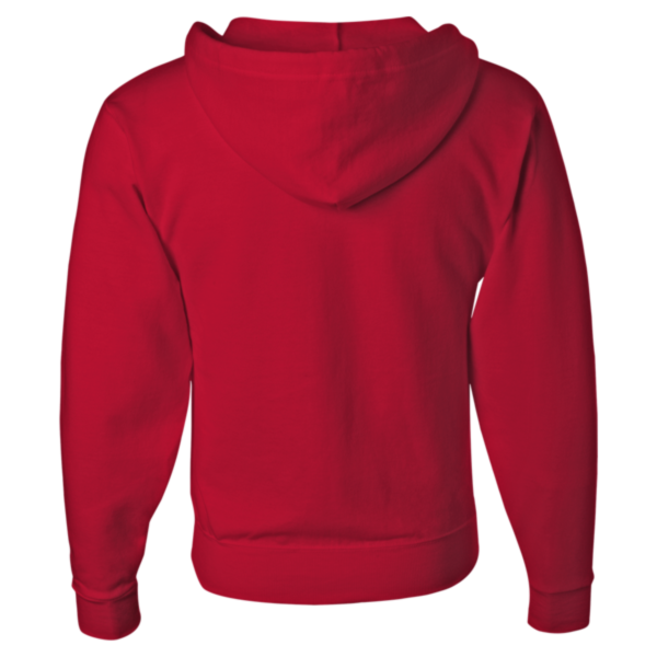 Jerzees Unisex NuBlend® Full-Zip Hooded Sweatshirt, True Red, Back view