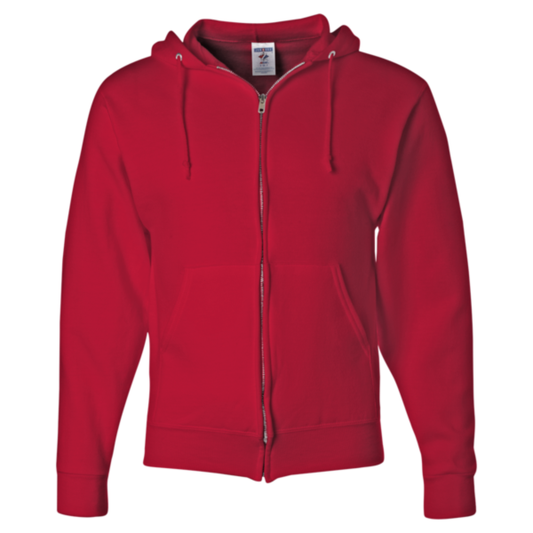 Jerzees Unisex NuBlend® Full-Zip Hooded Sweatshirt, True Red, Front view