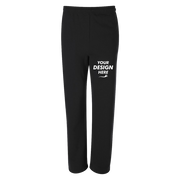 Jerzees Unisex NuBlend® Open-Bottom Sweatpants with Pockets, Black, Front view, Mockup