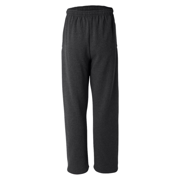 Jerzees Unisex NuBlend® Open-Bottom Sweatpants with Pockets, Black Heather, Back view