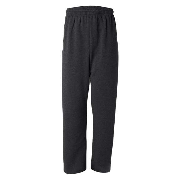 Jerzees Unisex NuBlend® Open-Bottom Sweatpants with Pockets, Black Heather, Front view