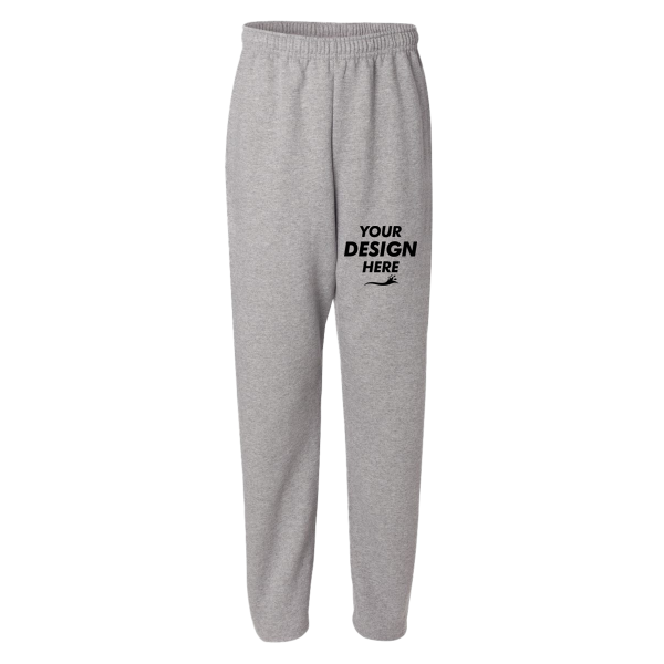 Jerzees Unisex NuBlend® Open-Bottom Sweatpants with Pockets, Oxford, Front view, Mockup