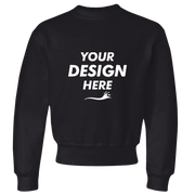 Jerzees Youth NuBlend® Crewneck Sweatshirt, Black, Front view, Mockup