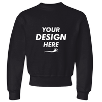 Jerzees Youth NuBlend® Crewneck Sweatshirt, Black, Front view, Mockup