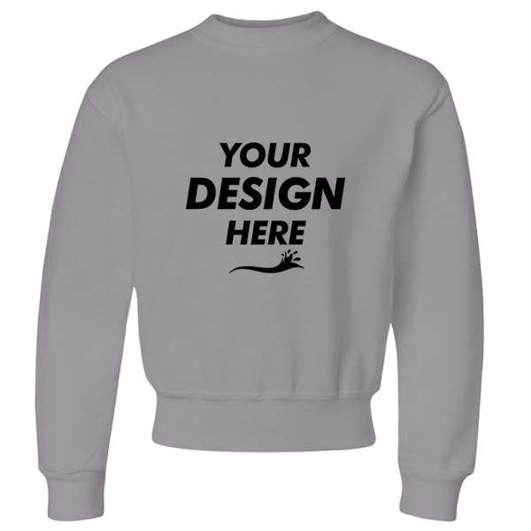 Jerzees Youth NuBlend® Crewneck Sweatshirt, Oxford, Front view, Mockup