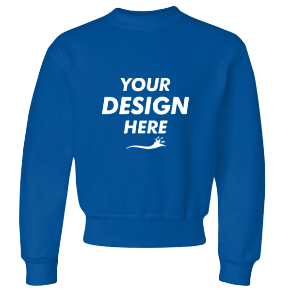 Jerzees Youth NuBlend® Crewneck Sweatshirt, Royal, Front view, Mockup