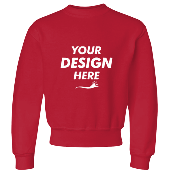 Jerzees Youth NuBlend® Crewneck Sweatshirt, True Red, Front view, Mockup