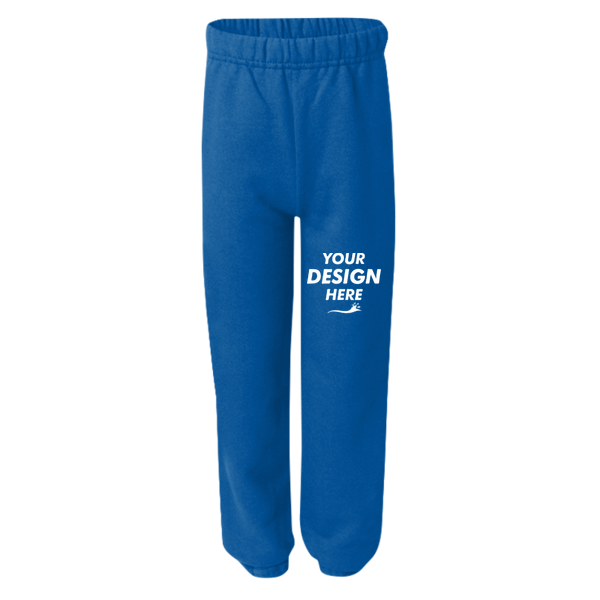 Jerzees Youth NuBlend® Sweatpants, Royal, Front view, Mockup