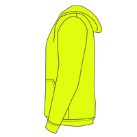 Kishigo Unisex Hi-Vis Full-Zip Hooded Sweatshirt, Lime, Left Sleeve (Long) view