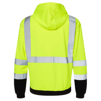 Kishigo Unisex Hi-Vis Hooded Sweatshirt, Lime, Back view