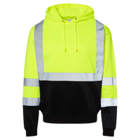 Kishigo Unisex Hi-Vis Hooded Sweatshirt, Lime, Front view