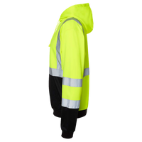 Kishigo Unisex Hi-Vis Hooded Sweatshirt, Lime, Left Sleeve view