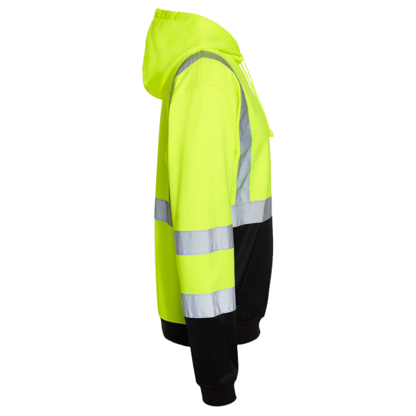 Kishigo Unisex Hi-Vis Hooded Sweatshirt, Lime, Right Sleeve view