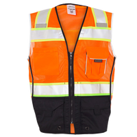 Kishigo Unisex Premium Black Series® Black Bottom Class 2 Vest, Orange, Front view