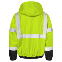 Kishigo Unisex Ripstop Bomber Jacket, Lime / Black, Back view