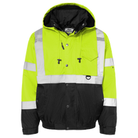 Kishigo Unisex Ripstop Bomber Jacket, Lime / Black, Front view