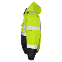 Kishigo Unisex Ripstop Bomber Jacket, Lime / Black, Left Sleeve view