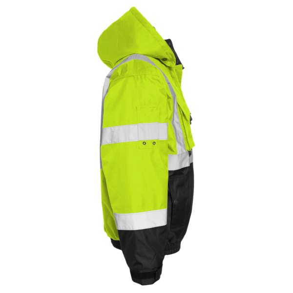 Kishigo Unisex Ripstop Bomber Jacket, Lime / Black, Right Sleeve view